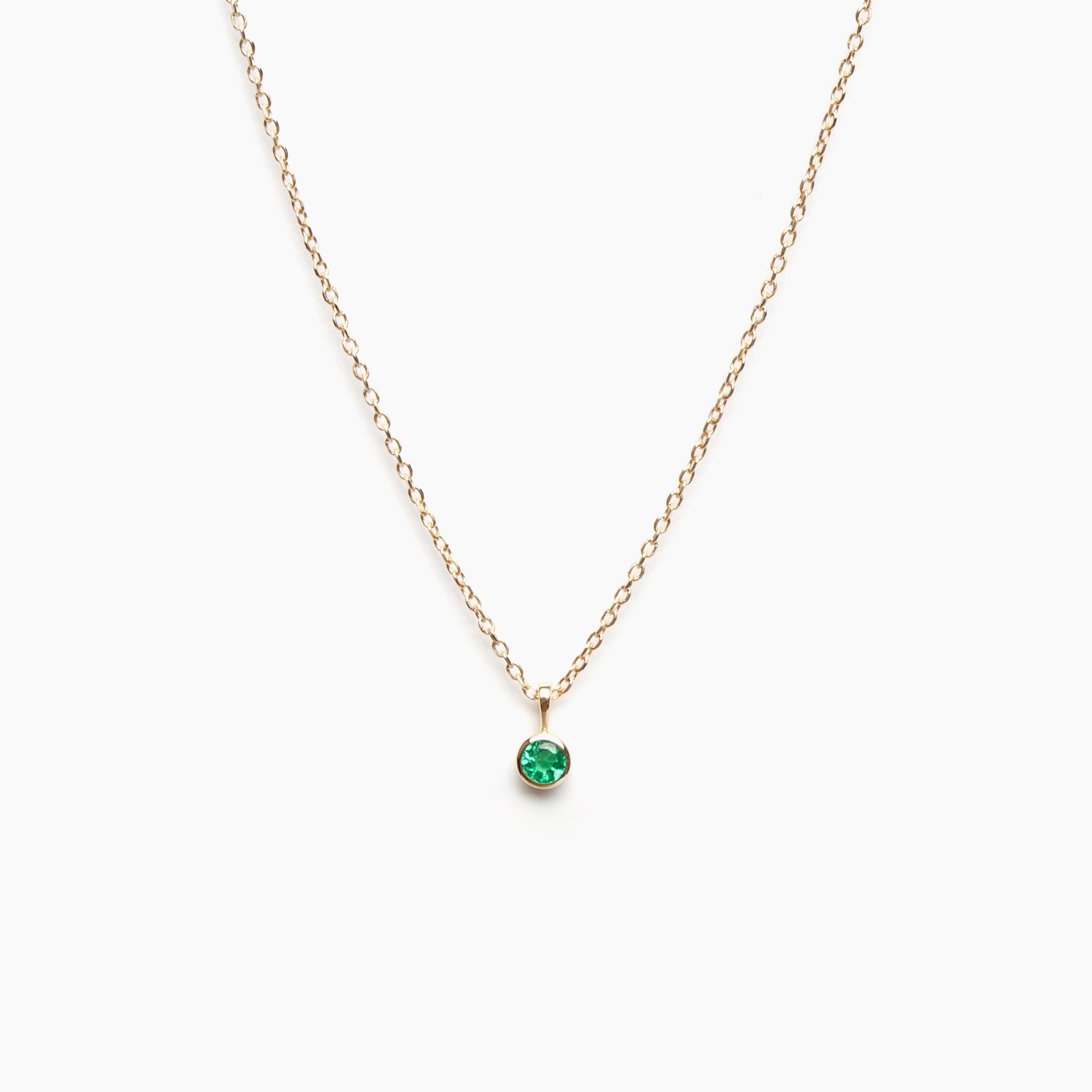 Faceted Birthstone Bezel Necklace