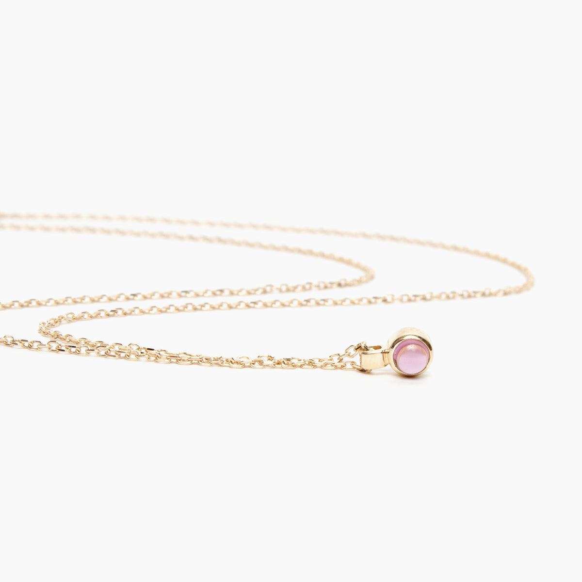 Cabochon Birthstone Bezel Necklace