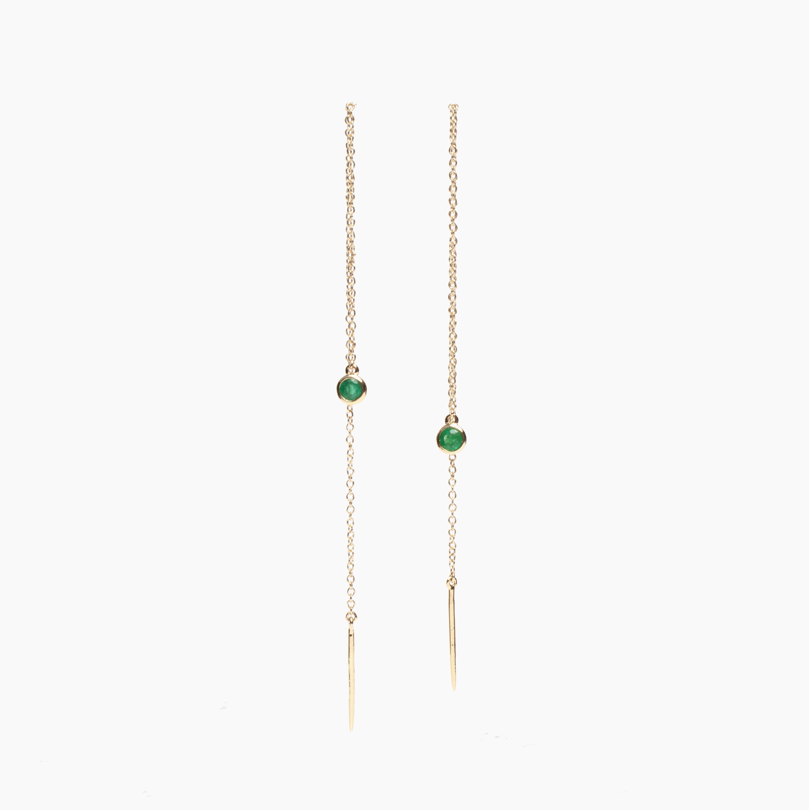 Gemstone Chain Threader Earrings