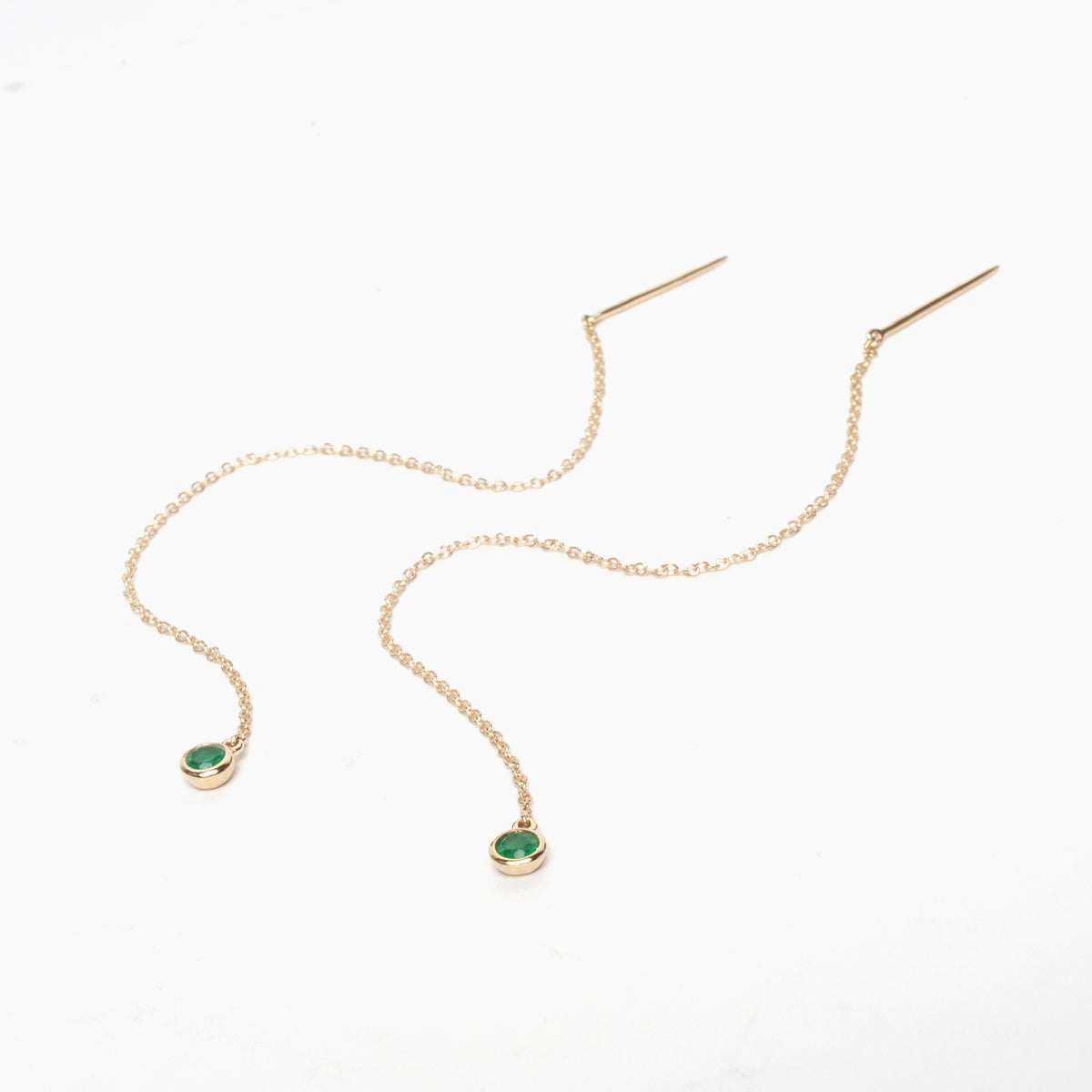 Gemstone Chain Threader Earrings