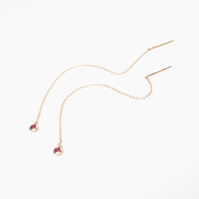 Gemstone Chain Threader Earrings