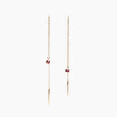 Gemstone Chain Threader Earrings