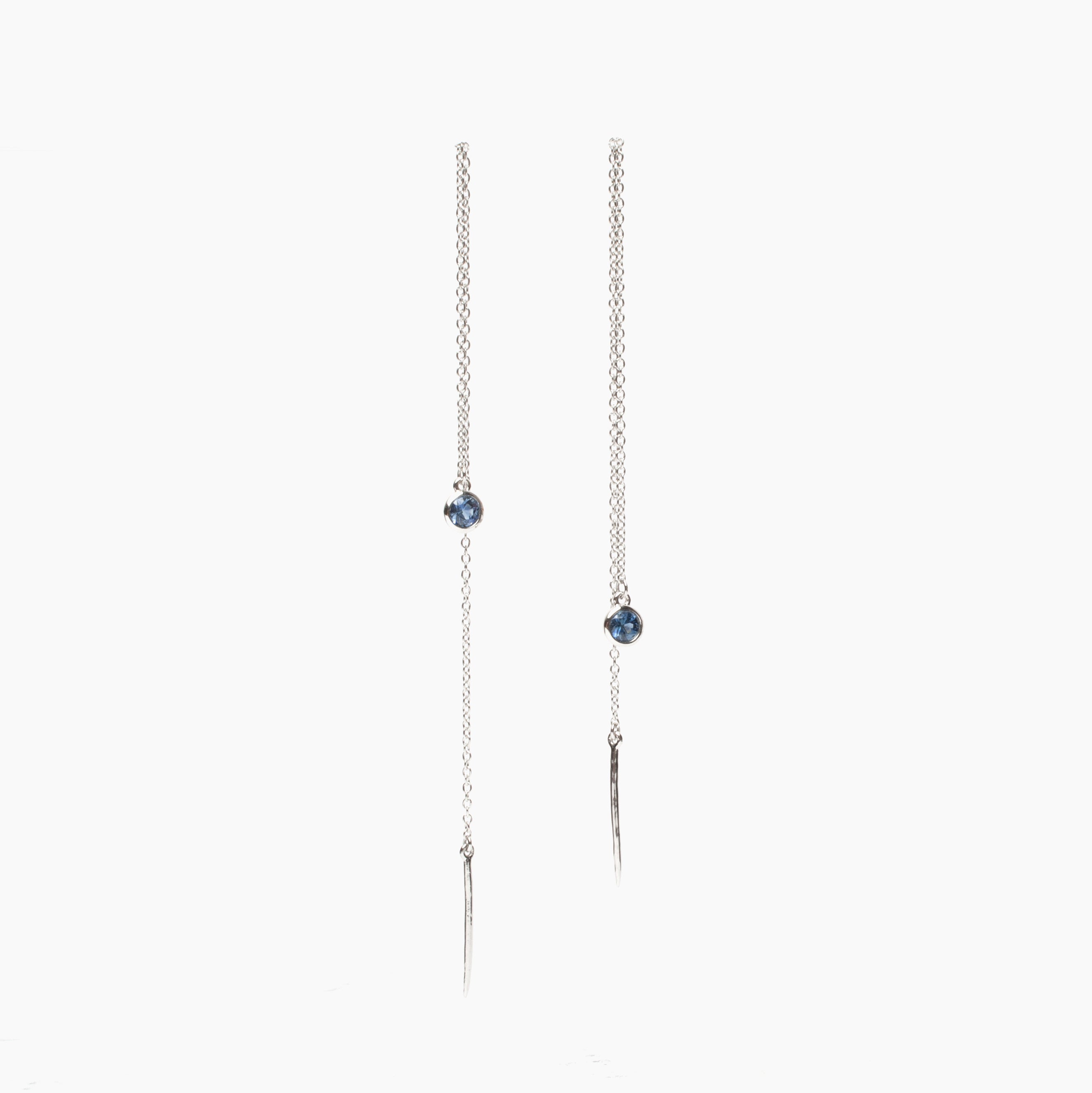 Gemstone Chain Threader Earrings