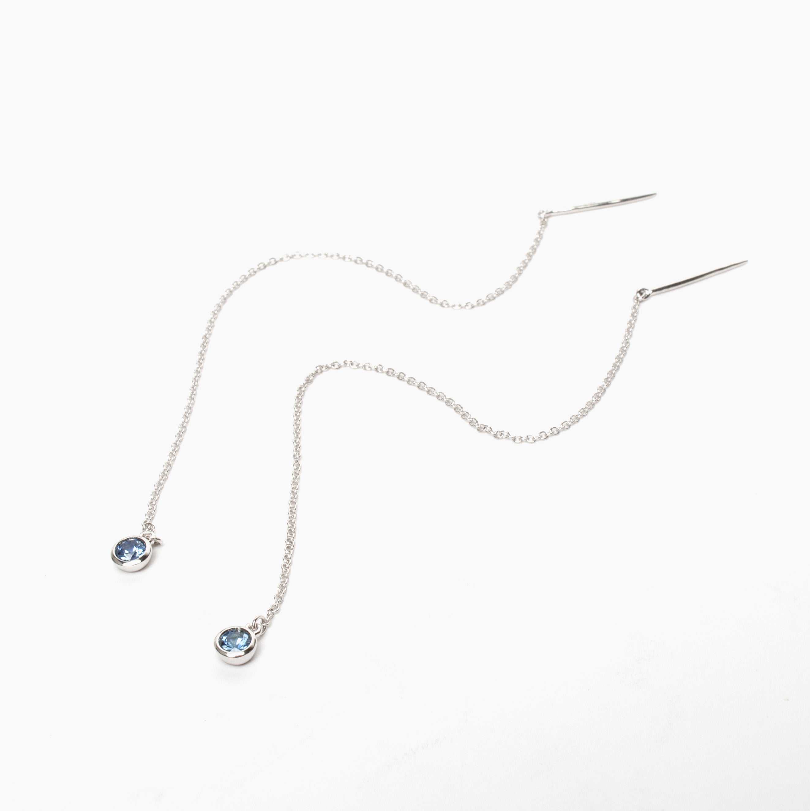 Gemstone Chain Threader Earrings