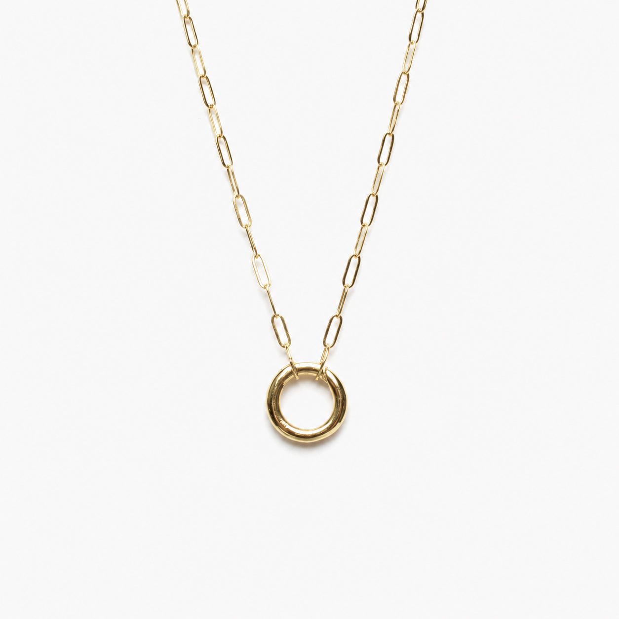 Gold Circle Charm Necklace