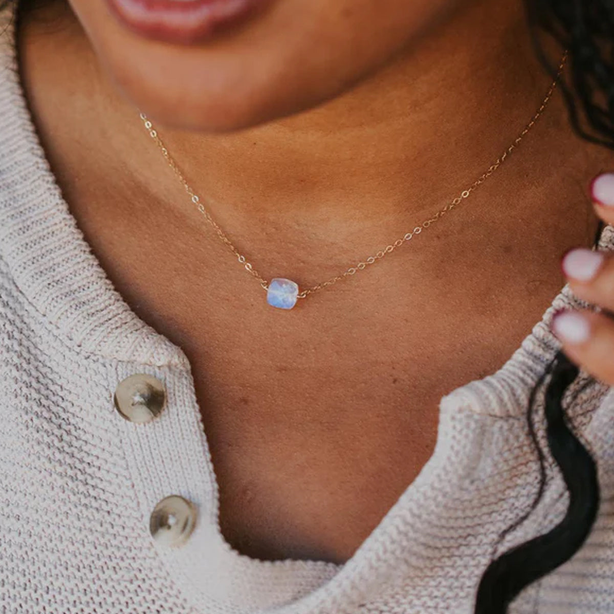 Moonstone "Cushion" Necklace