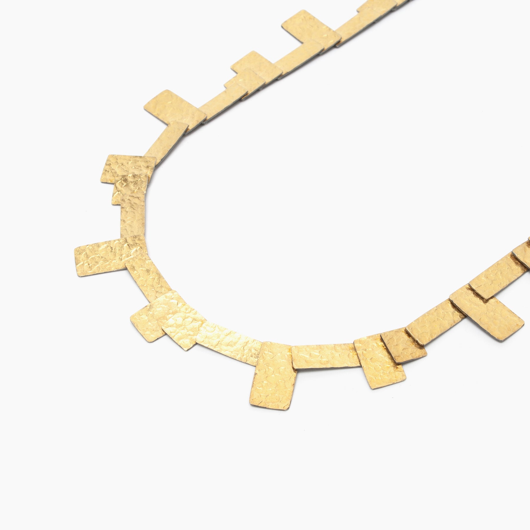 Hammered Delicate Long Tab Link Necklace