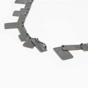 Hammered Delicate Long Tab Link Necklace