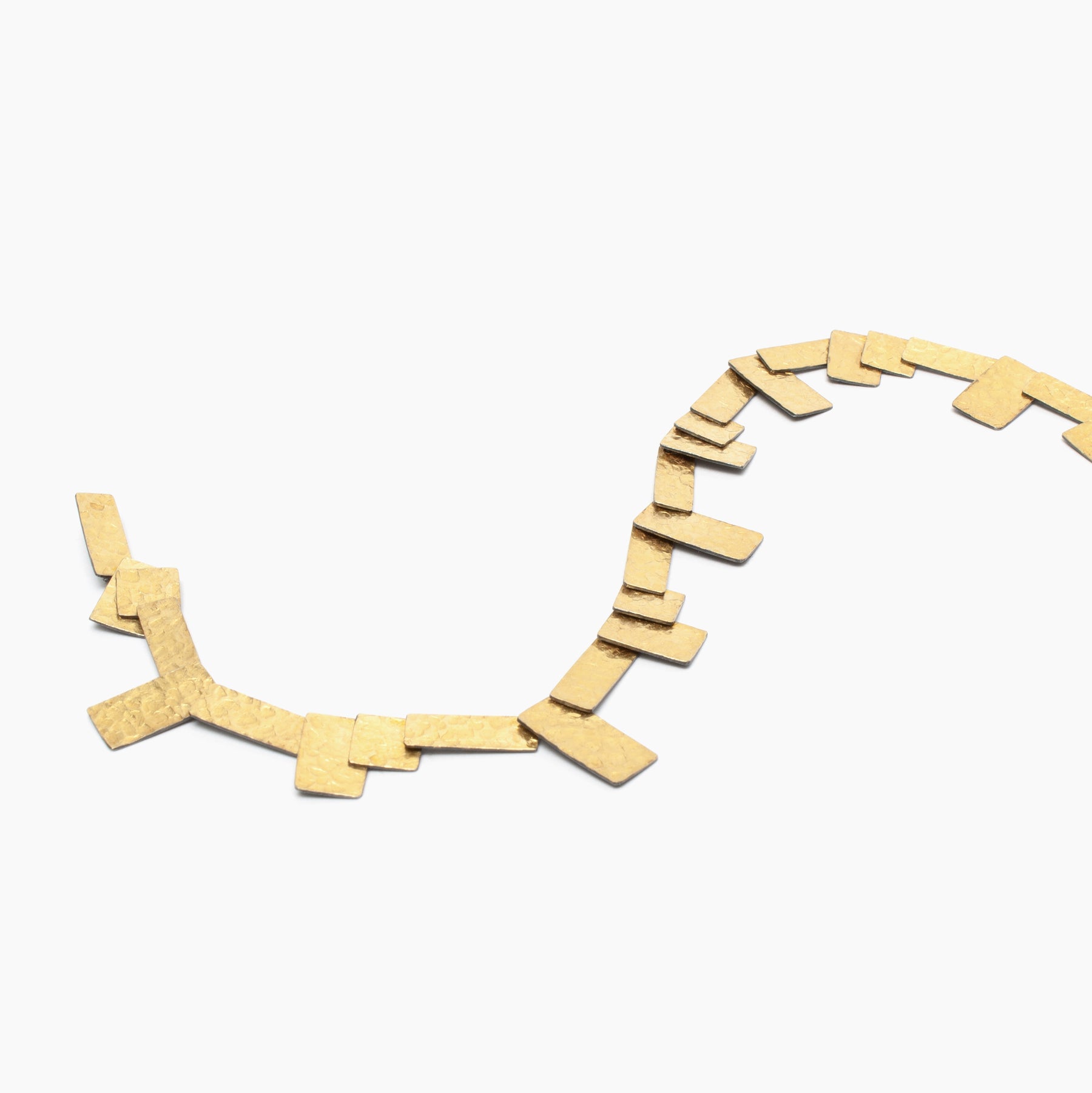 Hammered Delicate Long Tab Link Necklace