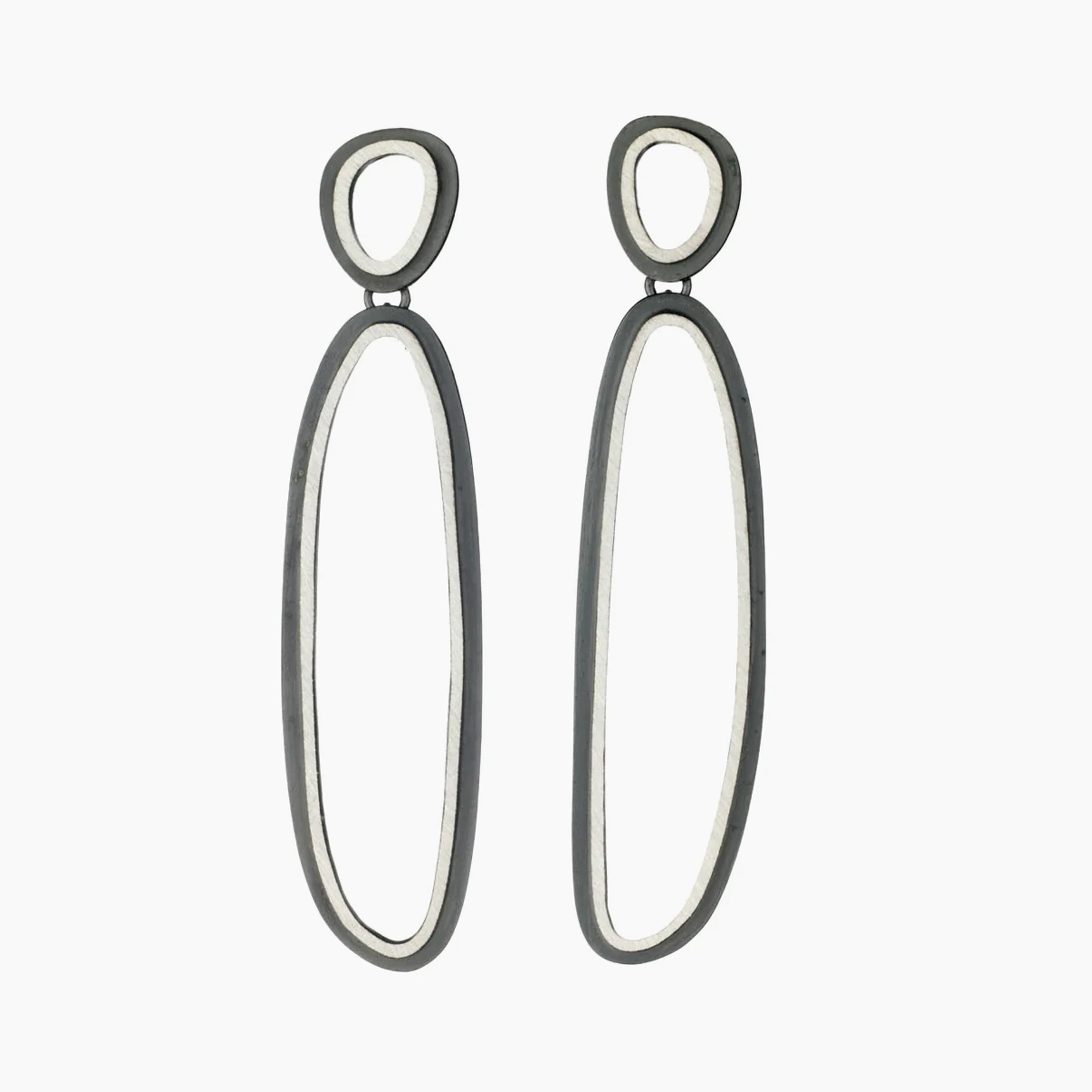 Eclipse Long Double Organic Oval Earrings