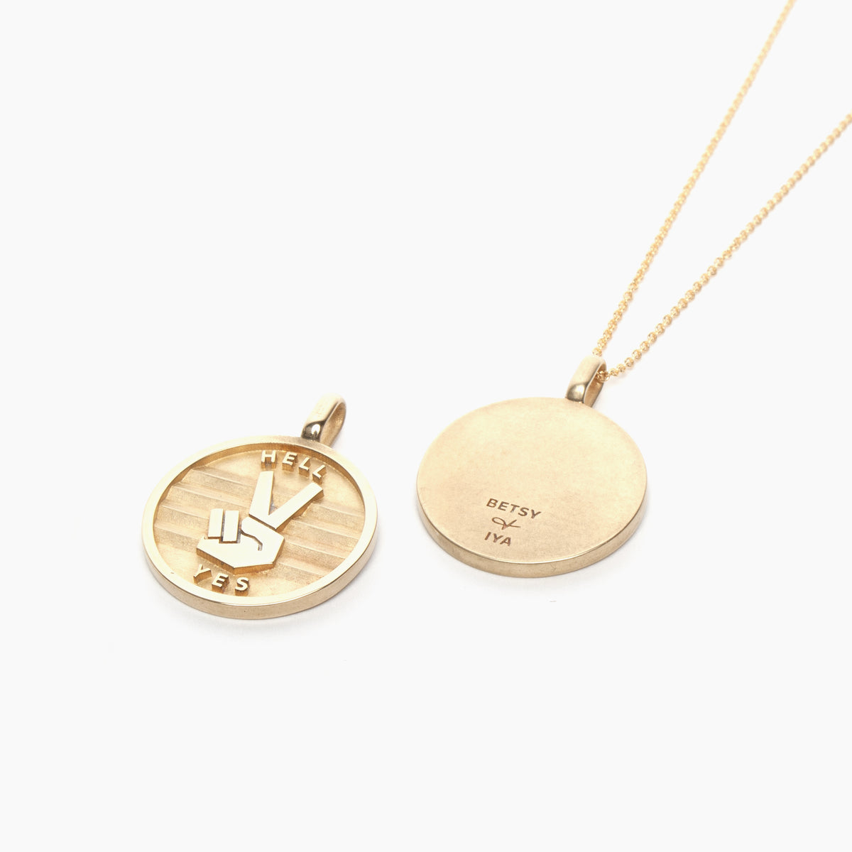 Peace + Hell Yes medallion (chain optional) - presale