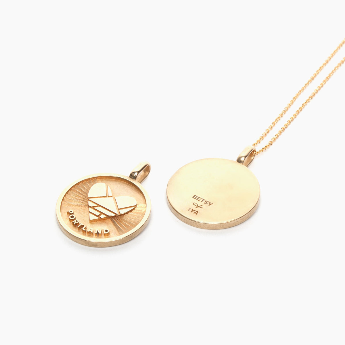 Heart + Portland medallion (chain optional) - presale