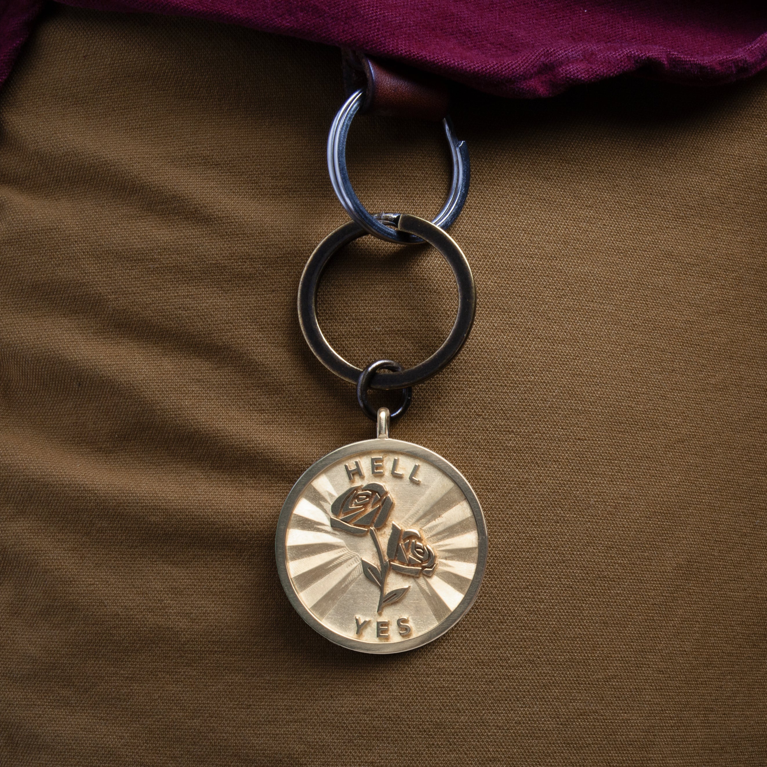 Rose + Hell Yes keychain