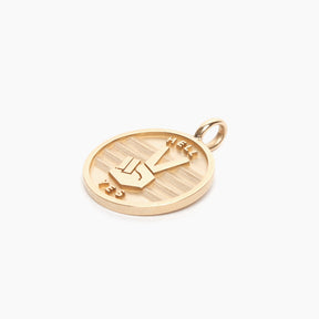 14k Gold Peace + Hell Yes medallion (chain optional) - presale