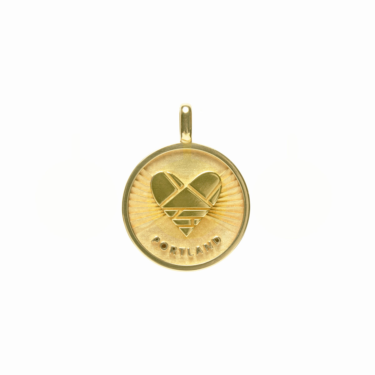 14k Gold Heart + Portland medallion (chain optional) - presale