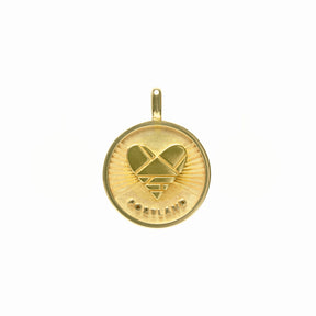 14k Gold Heart + Portland medallion (chain optional) - presale