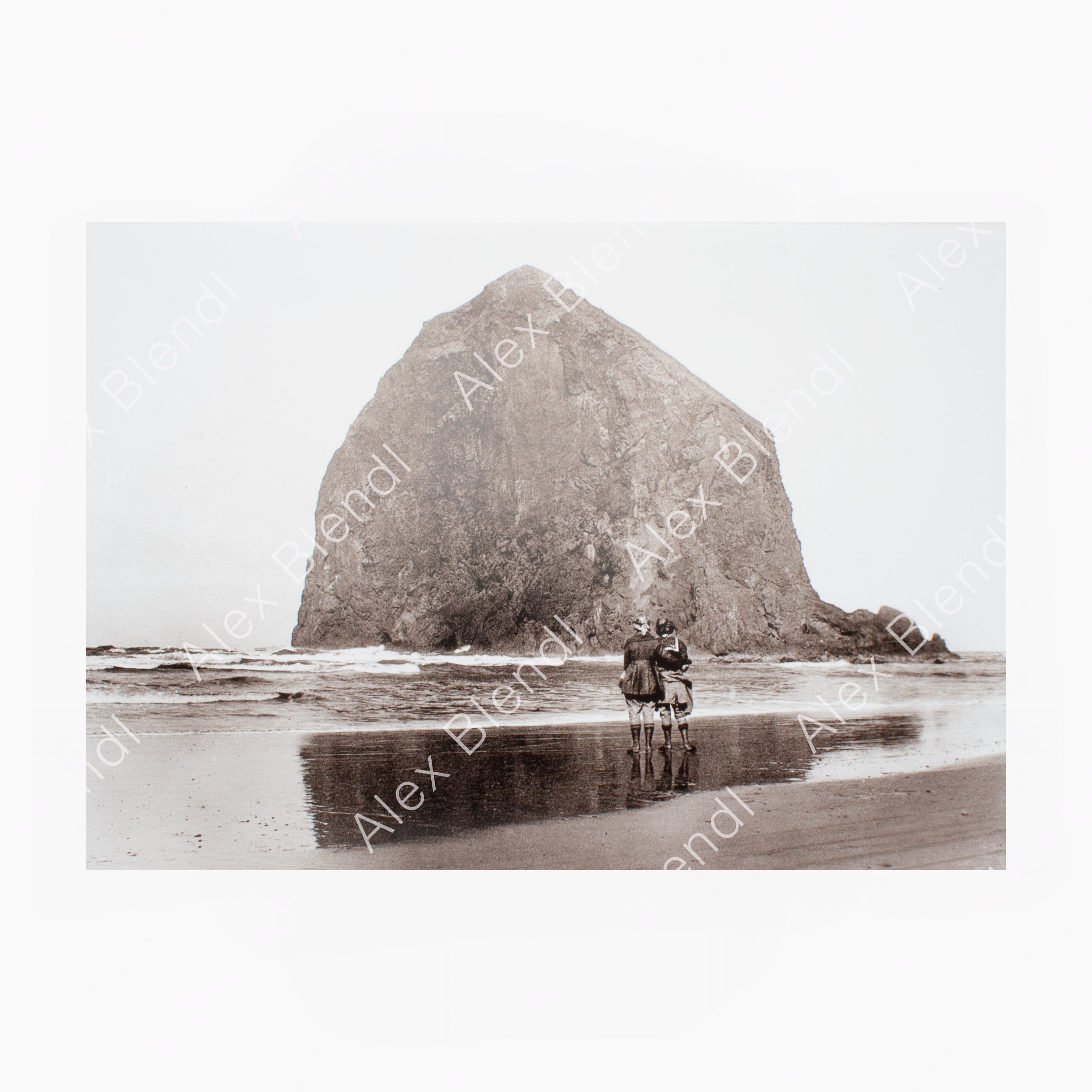 Historical Photo: Haystack Rock with Two Friends at Cannon Beach 1924
