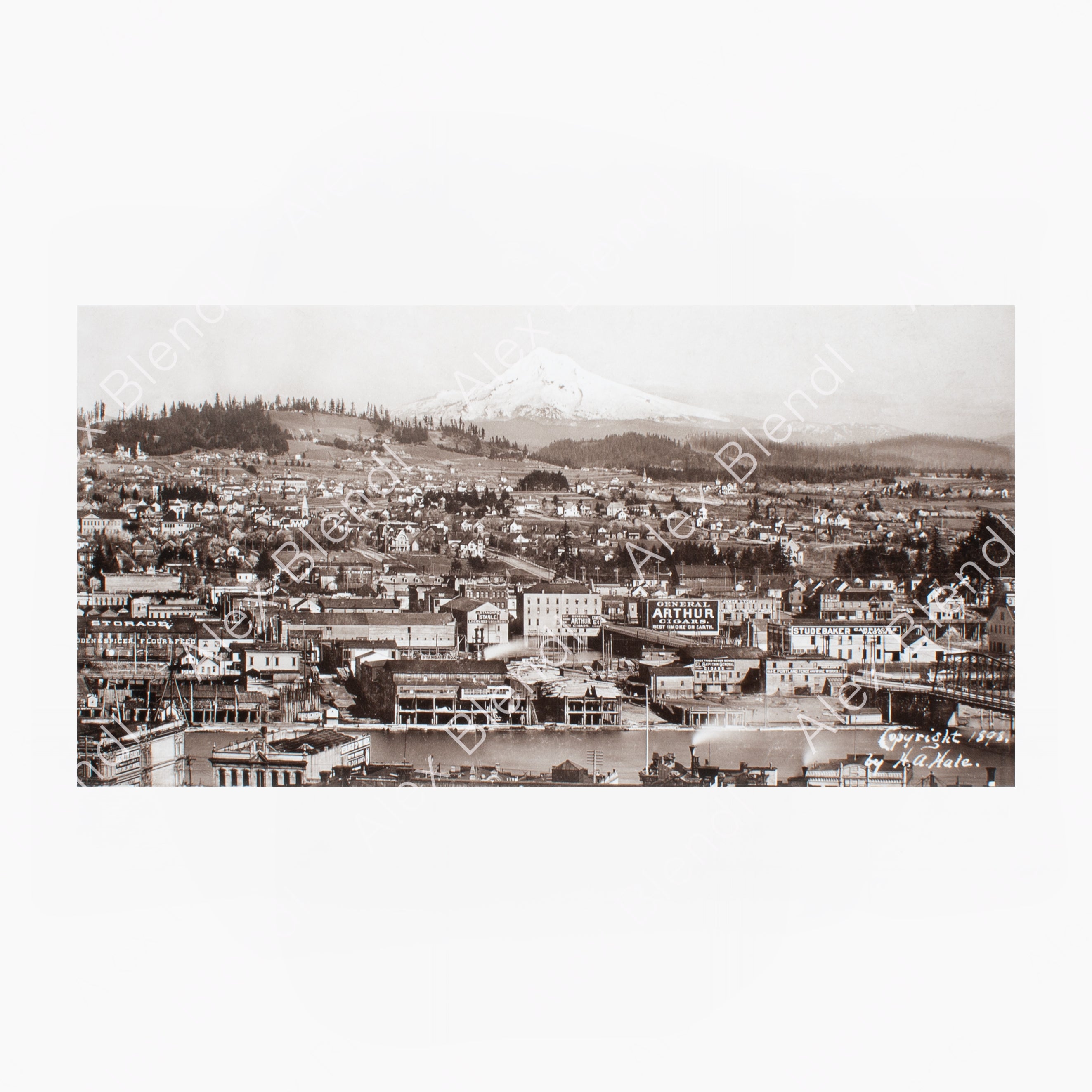 Historical Photo: Portland's East Side with Mount Hood 1898