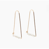 Large Mountain Hoop Earrings with Freshwater Pearls