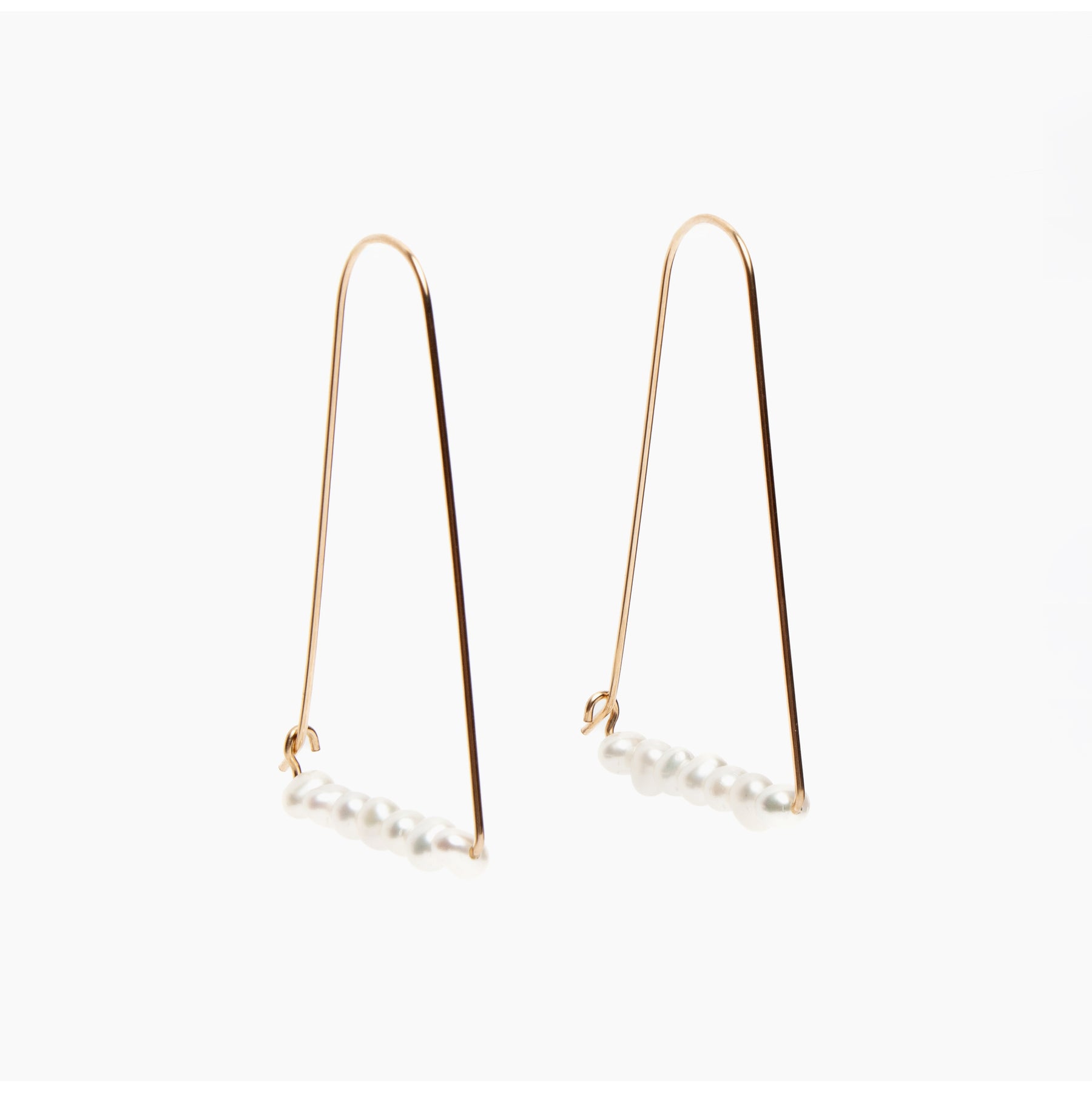 Large Mountain Hoop Earrings with Freshwater Pearls