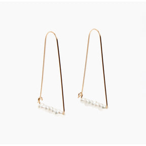 Large Mountain Hoop Earrings with Freshwater Pearls