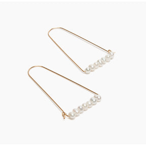 Large Mountain Hoop Earrings with Freshwater Pearls