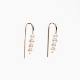 Short Arc Threader Earrings with Multiple Small Pearls