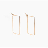 Small Rectangle Hoop Earrings