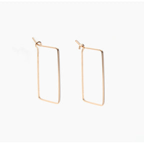 Small Rectangle Hoop Earrings