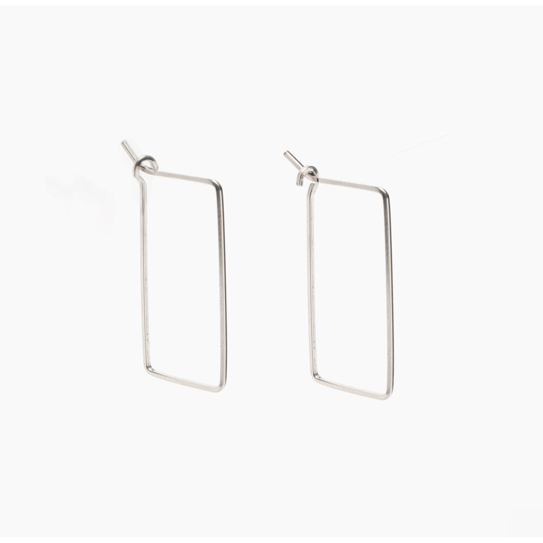 Small Rectangle Hoop Earrings