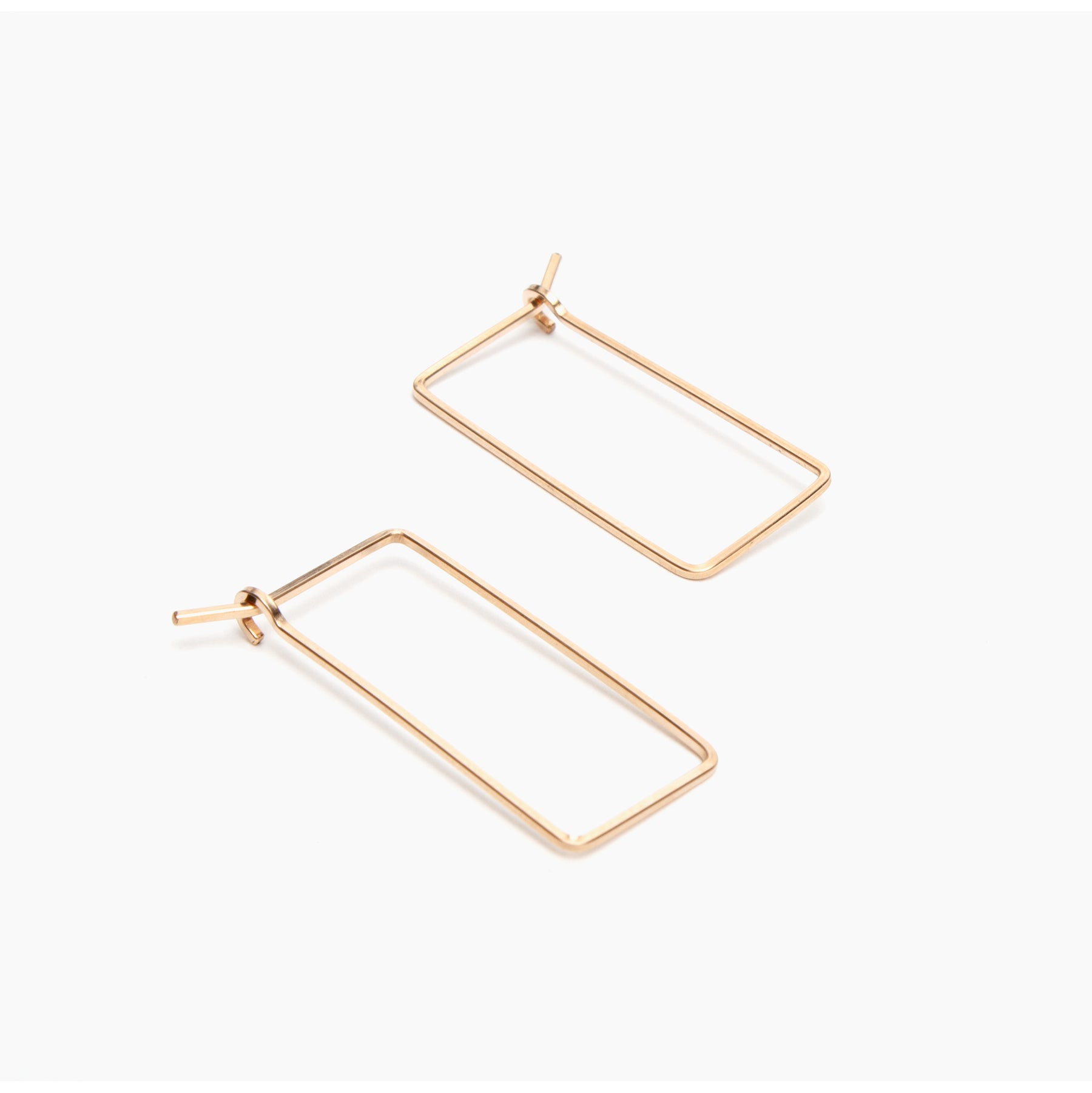 Small Rectangle Hoop Earrings