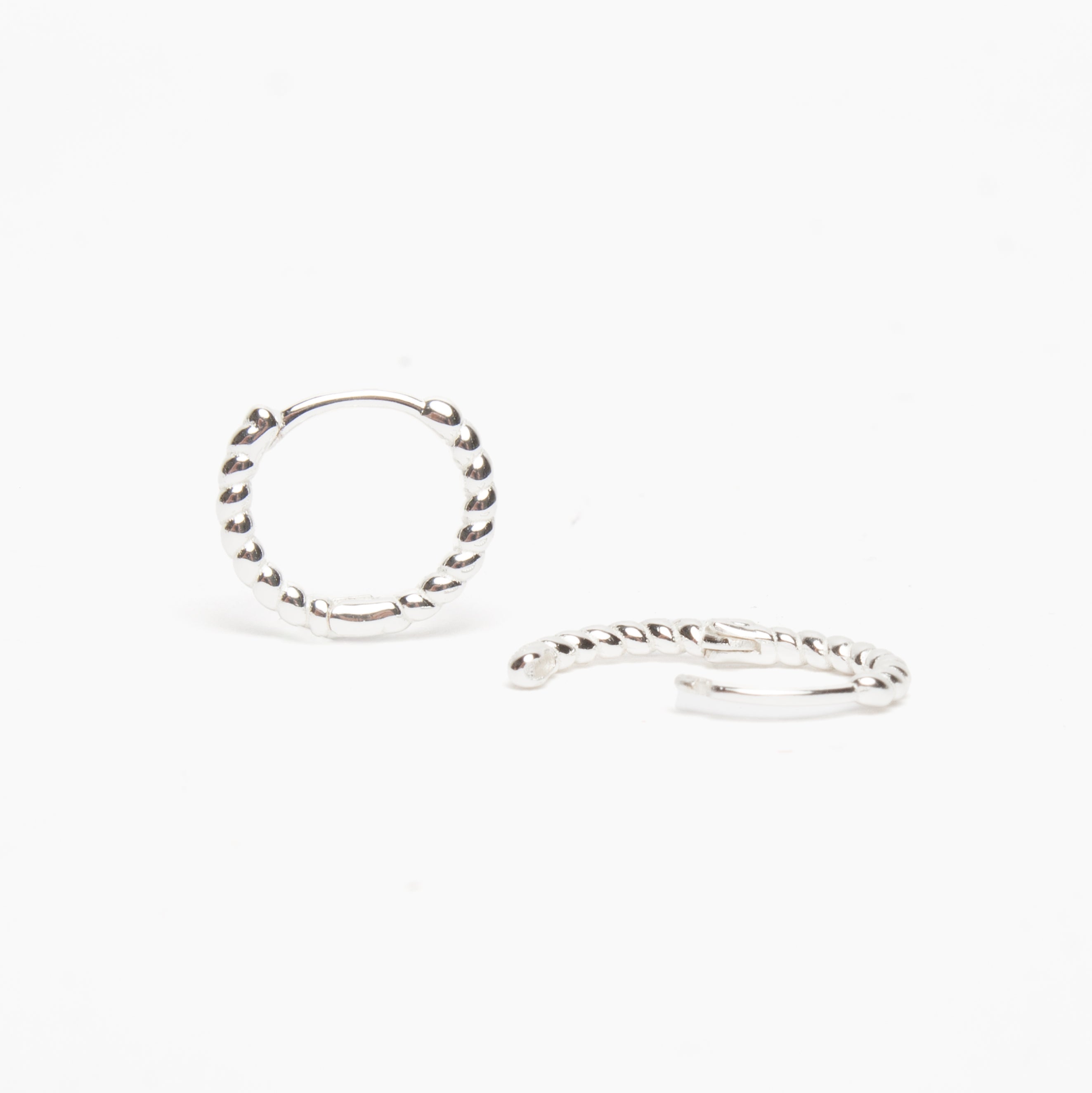 Twisted Hinged Huggie Hoop Earrings