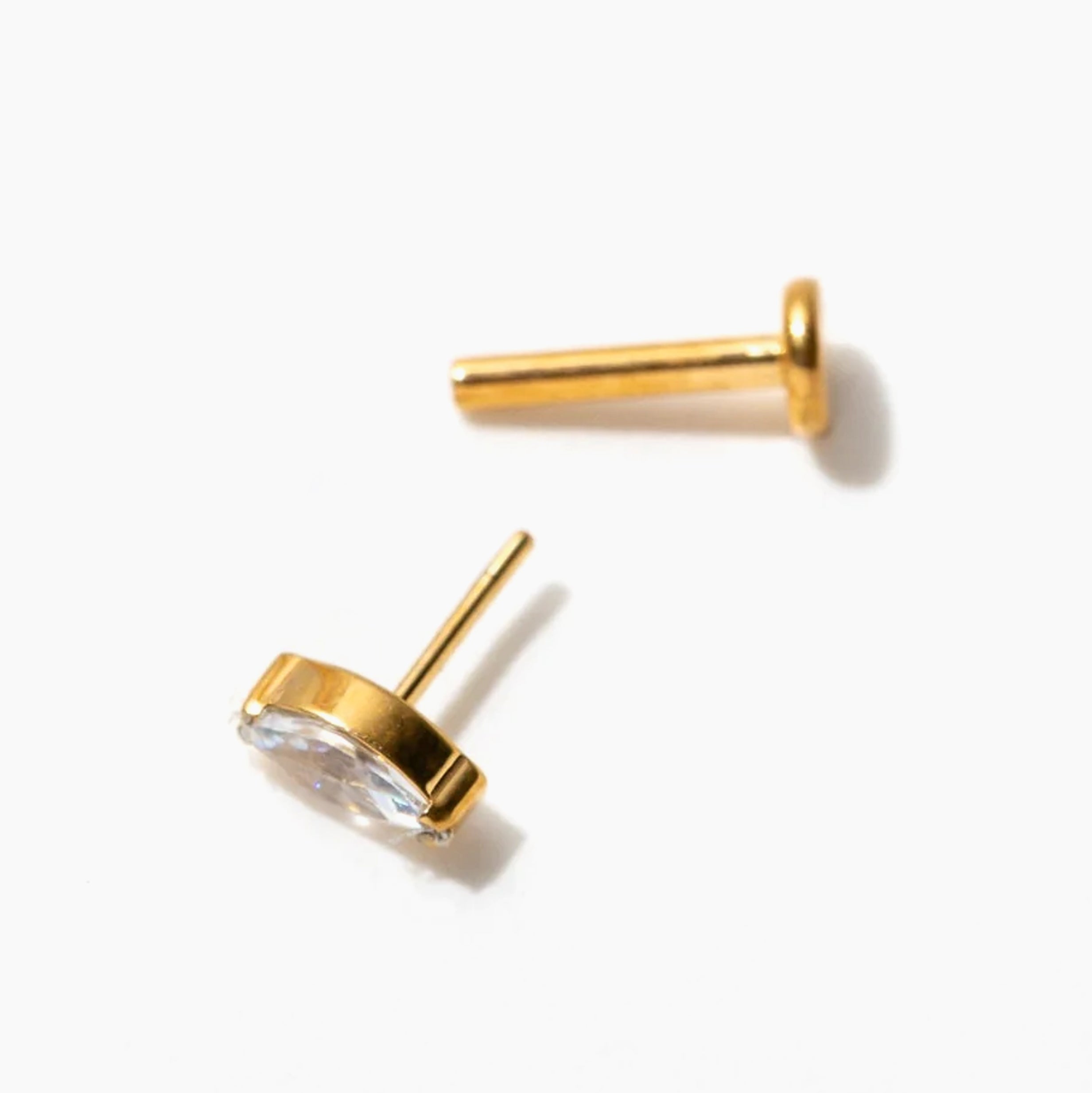 Marquise Flat Back Stud Earring
