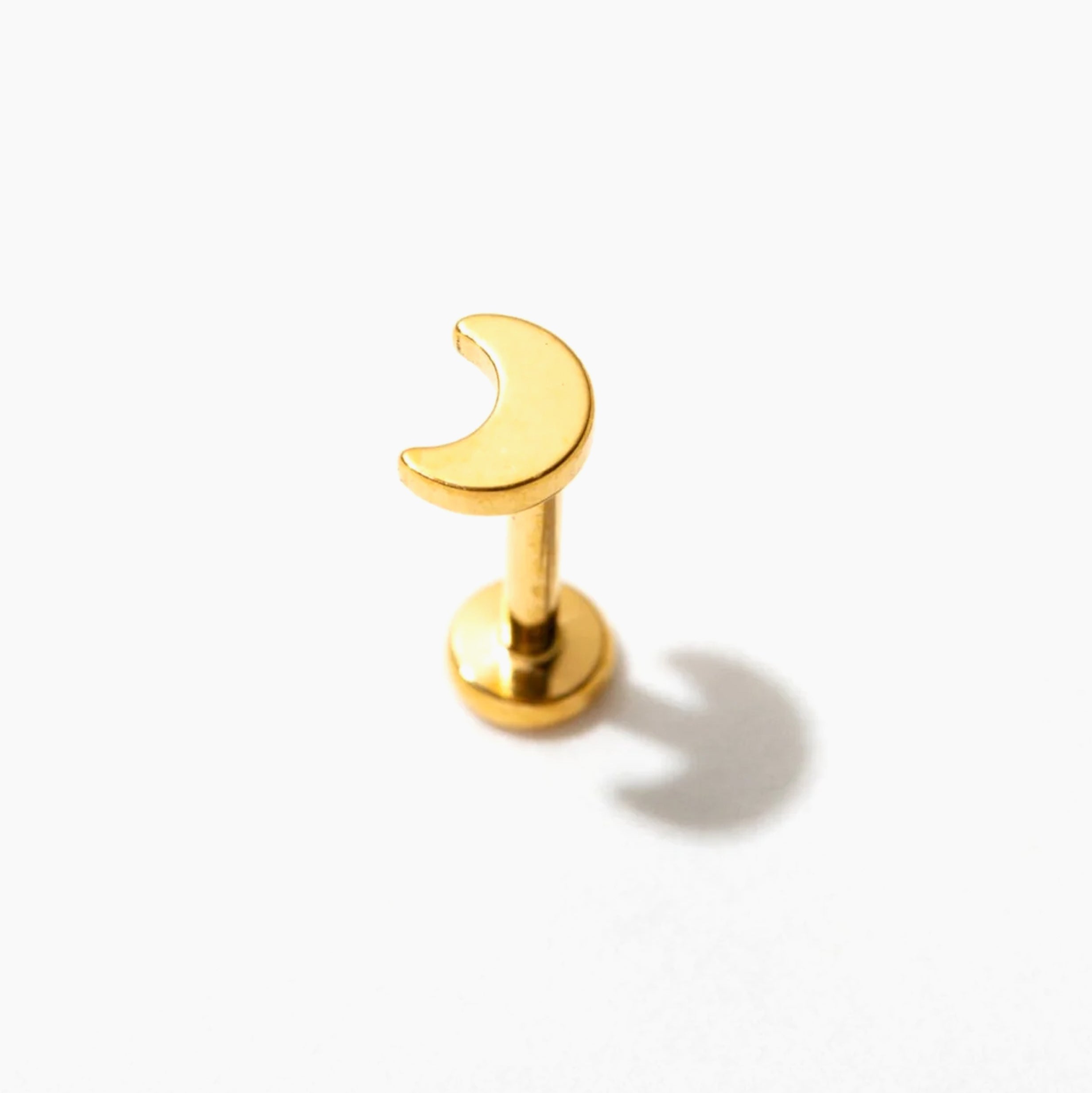 Moon Flat Back Stud Earring