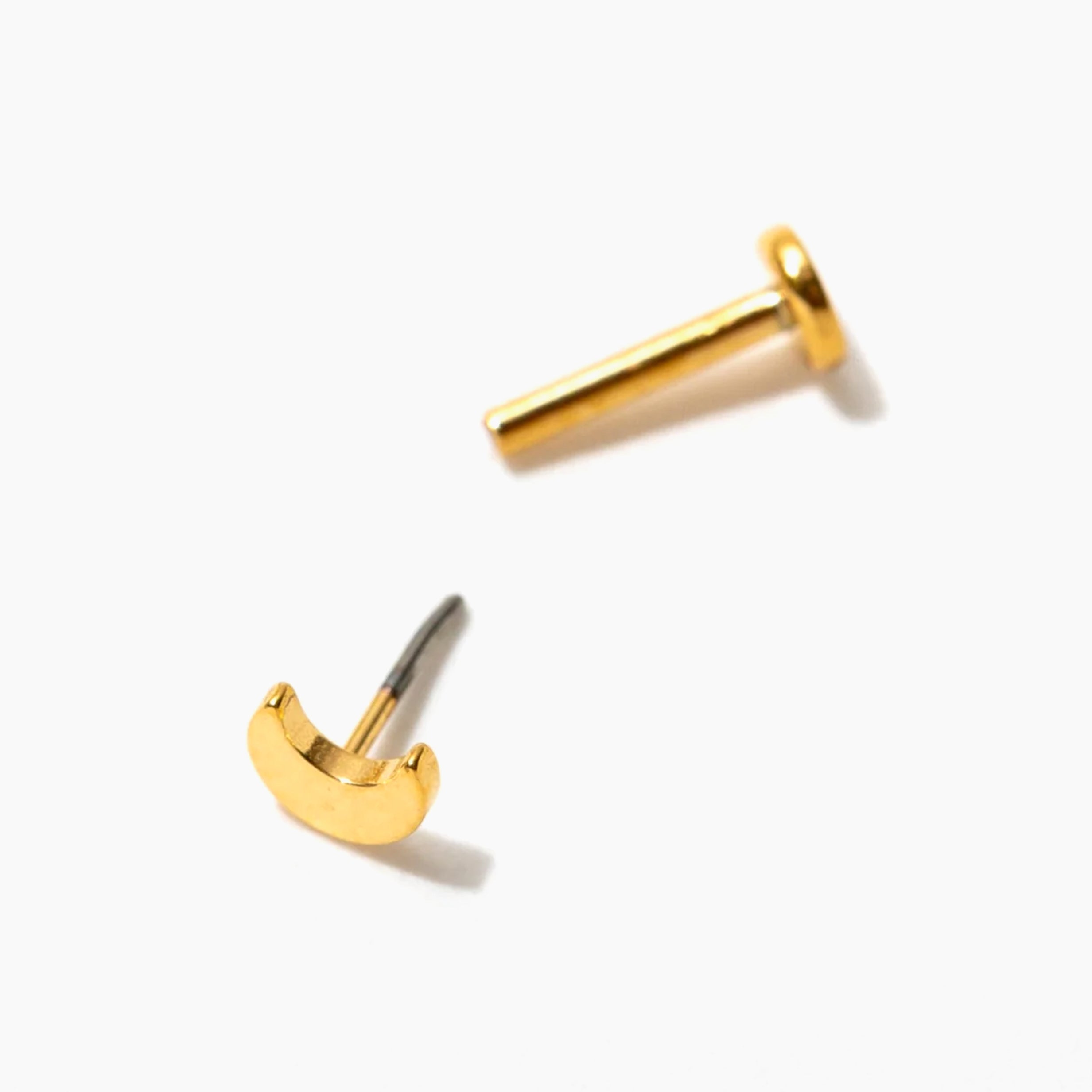 Moon Flat Back Stud Earring