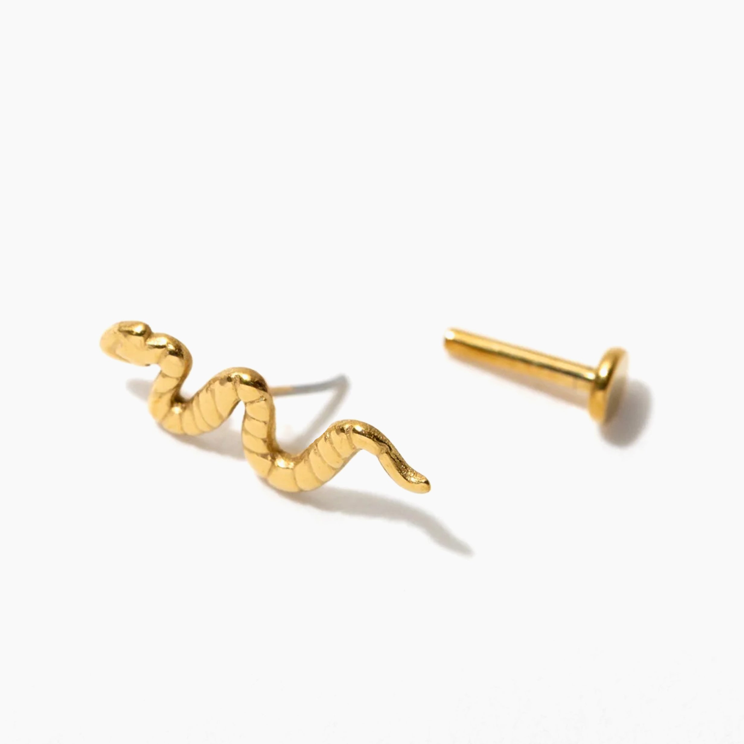 Snake Flat Back Stud Earring