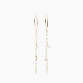 Long Dangle Triple Small Pearl Earrings