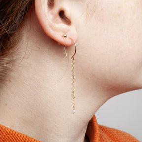 Long Dangle Triple Small Pearl Earrings