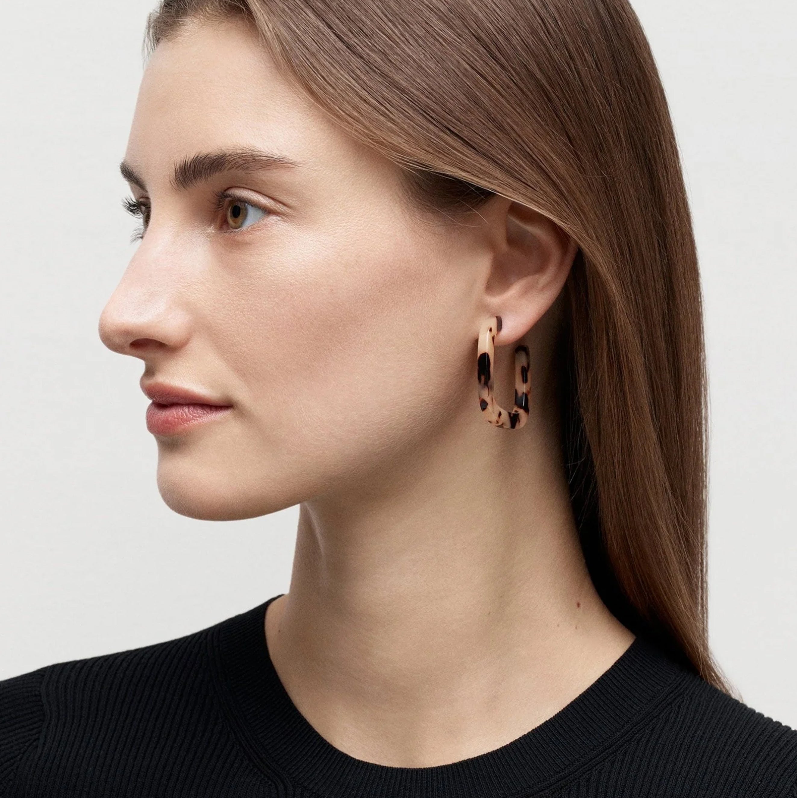 Midi Square Hoop Earrings