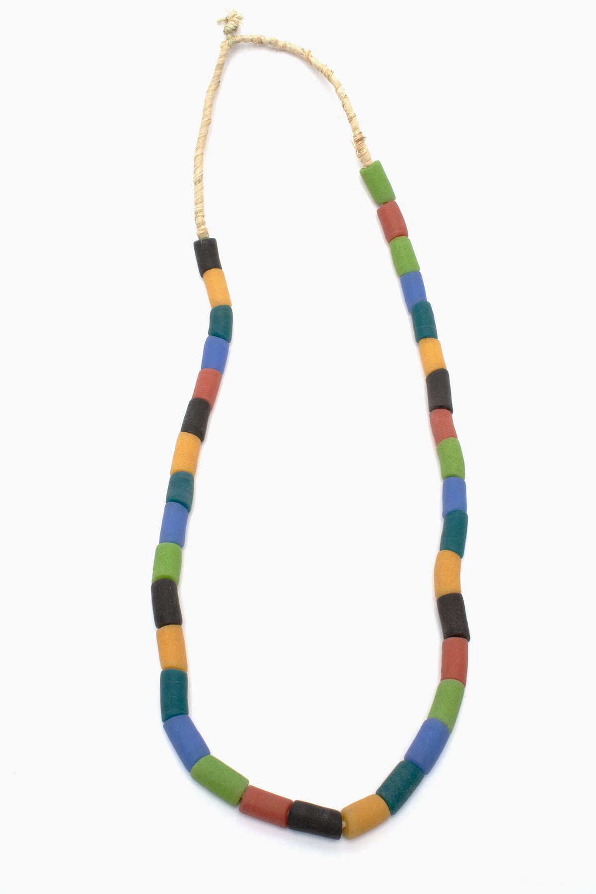 Strand of Bold, Bright Tube Beads from Ghana
