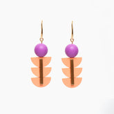 Pink and Purple Geometric Earrings
