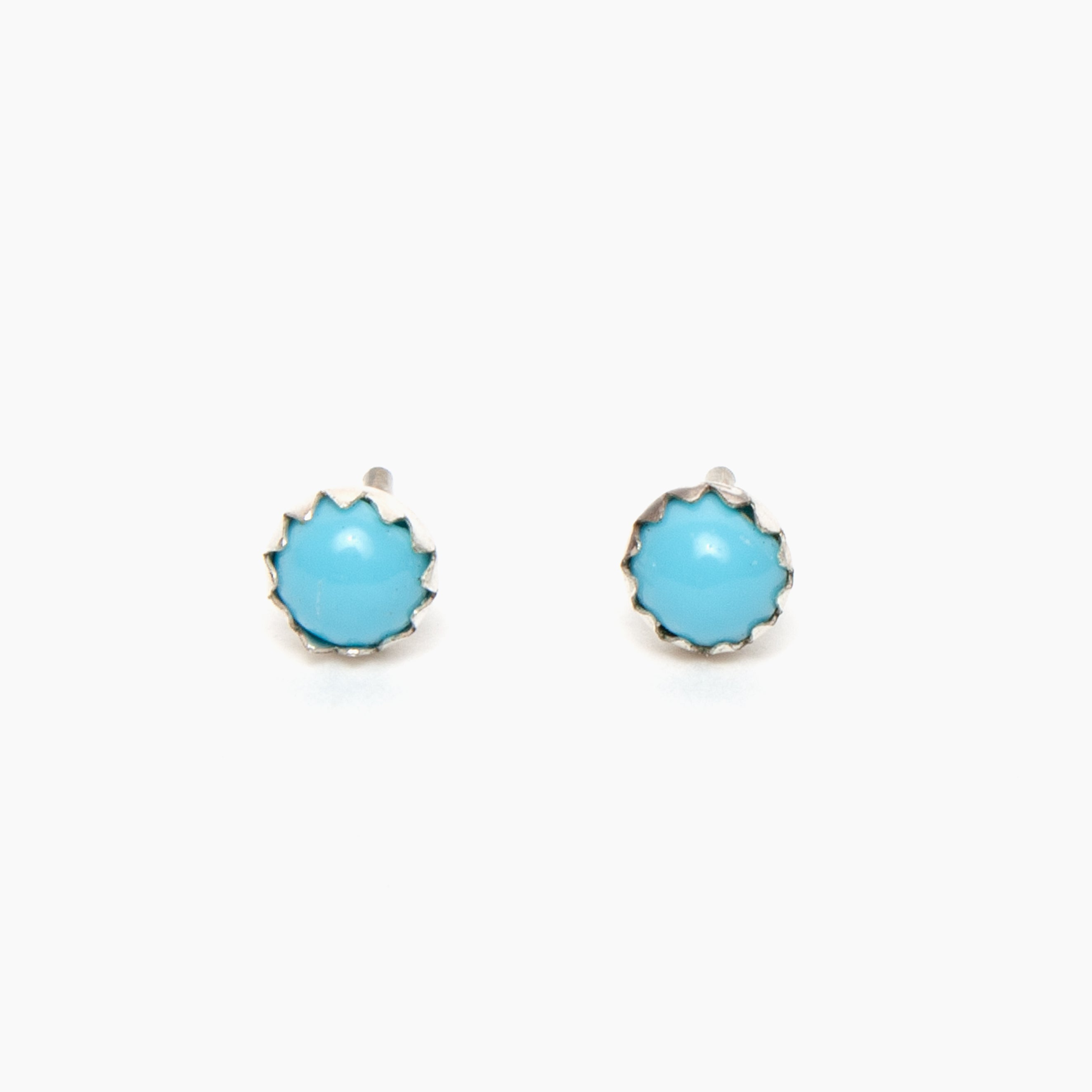 Simple Tiny Turquoise Stud Earrings