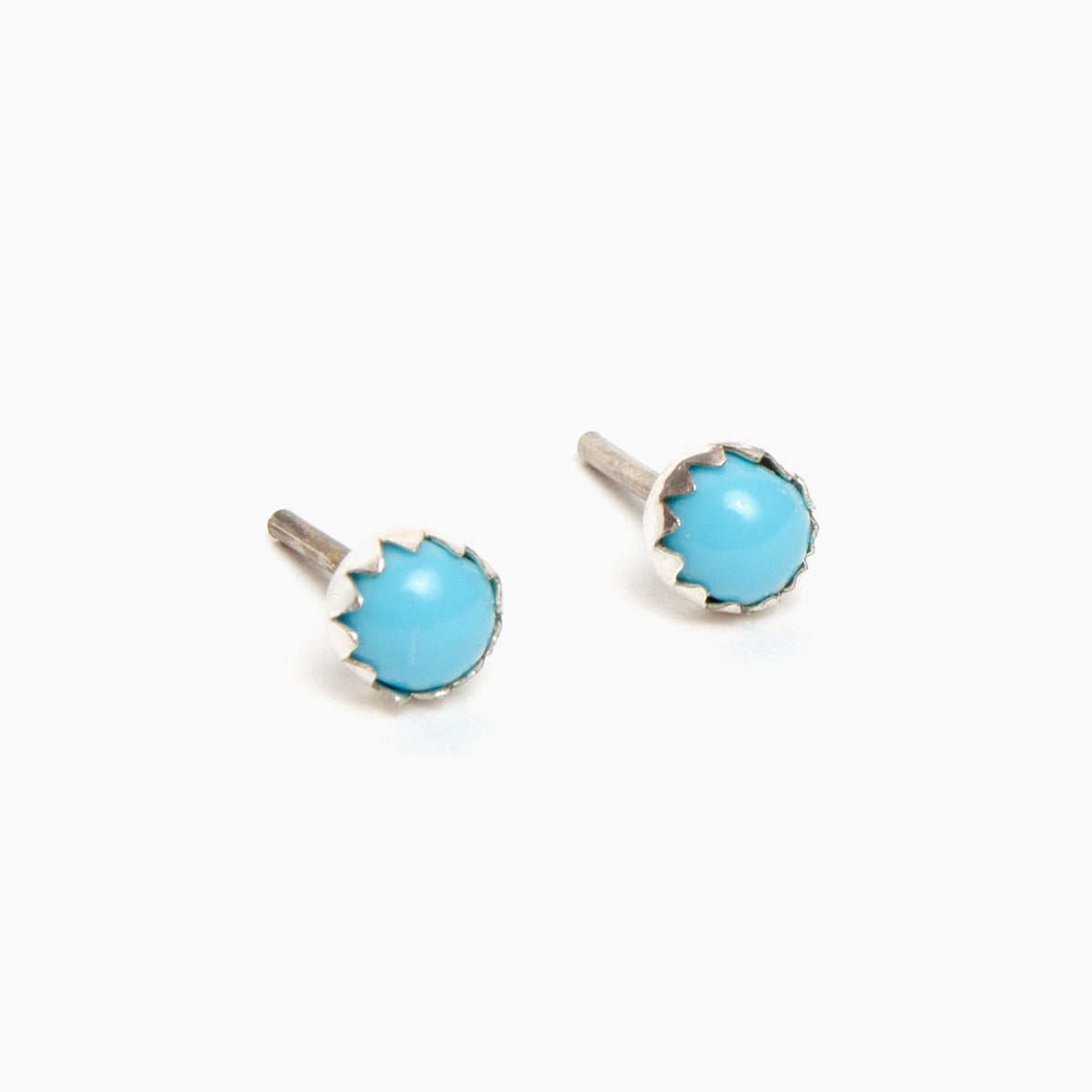 Simple Tiny Turquoise Stud Earrings