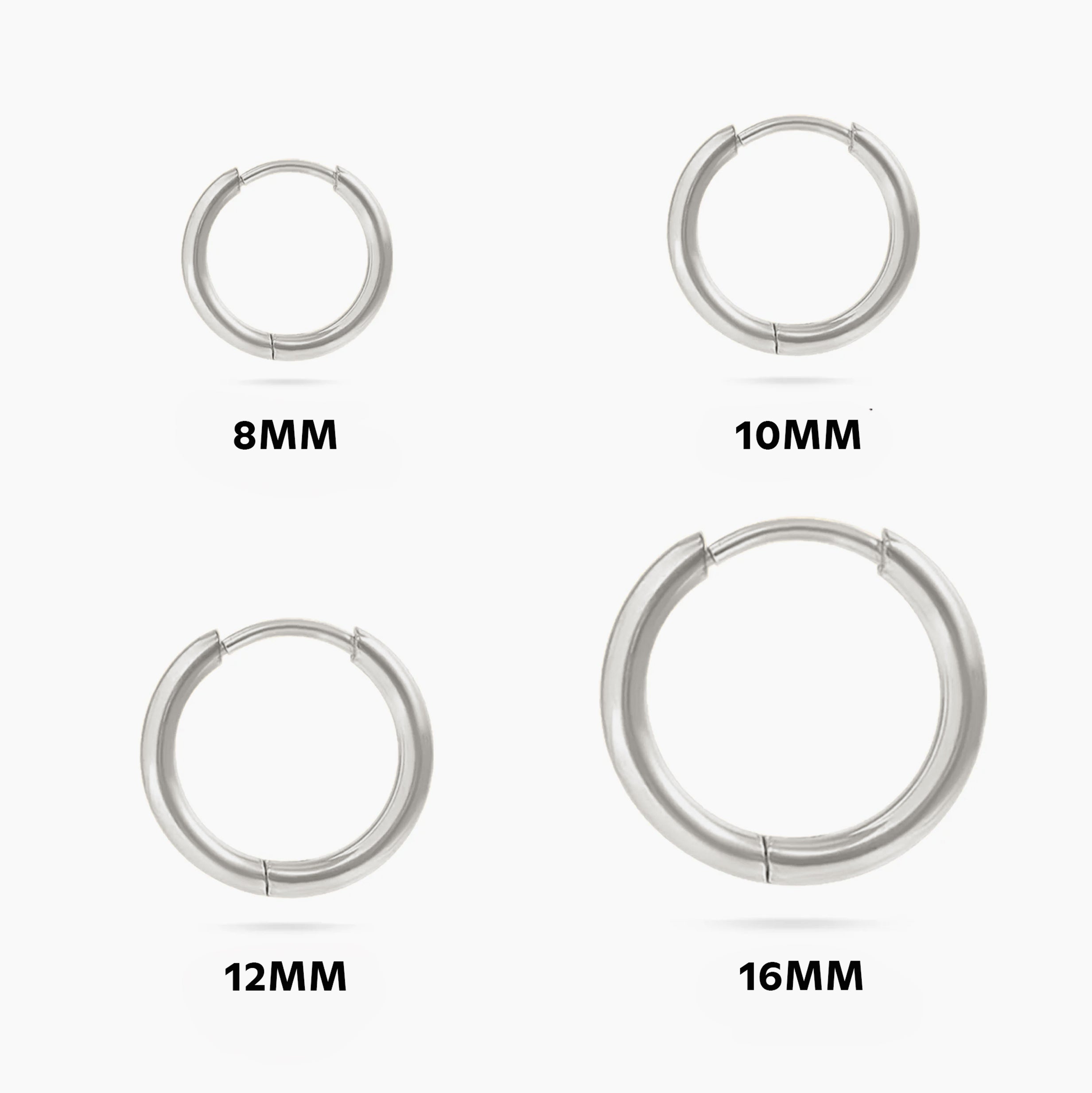 Surgical Stainless Steel Classic Huggie Hoop Earrings
