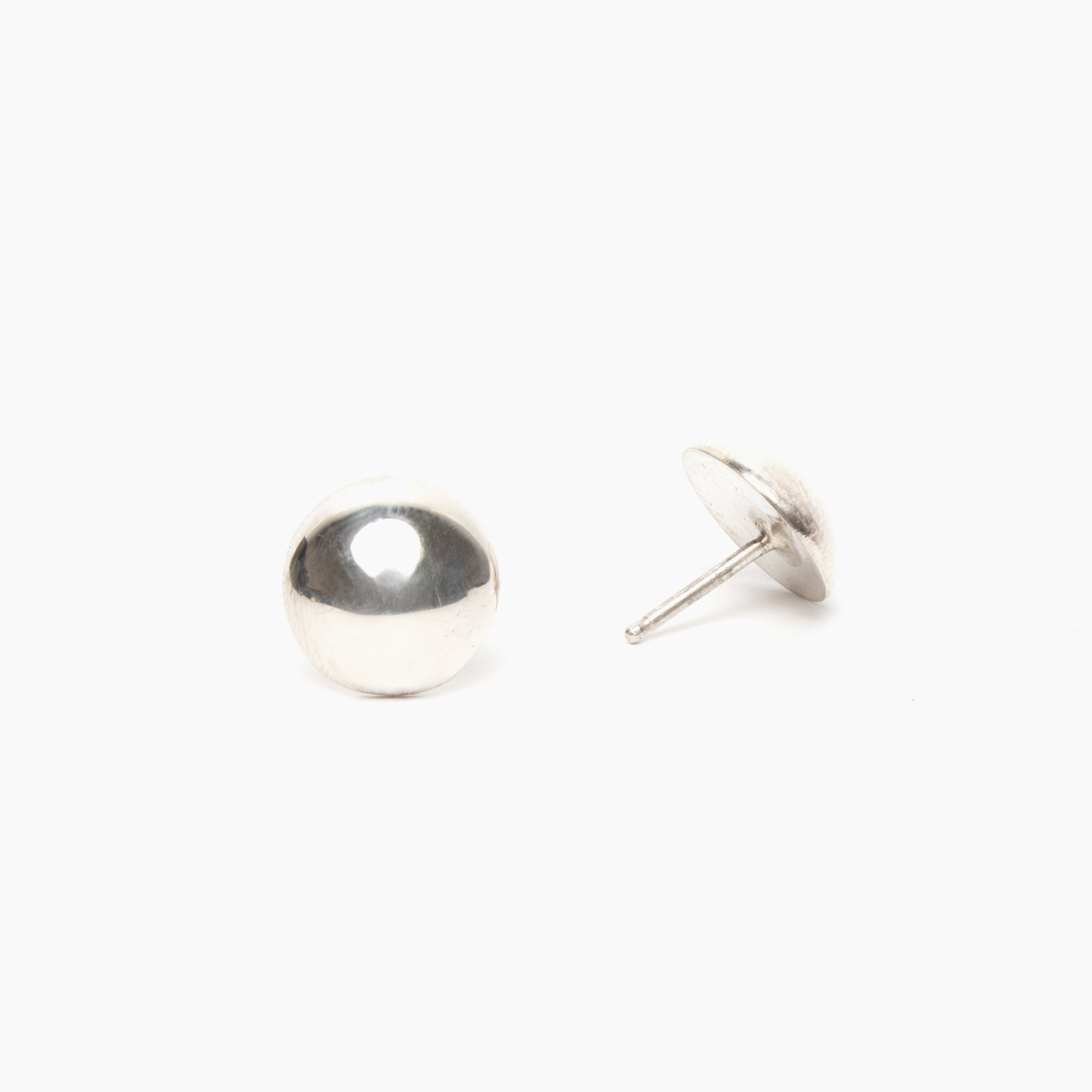 Sterling Silver Dome Stud Earrings