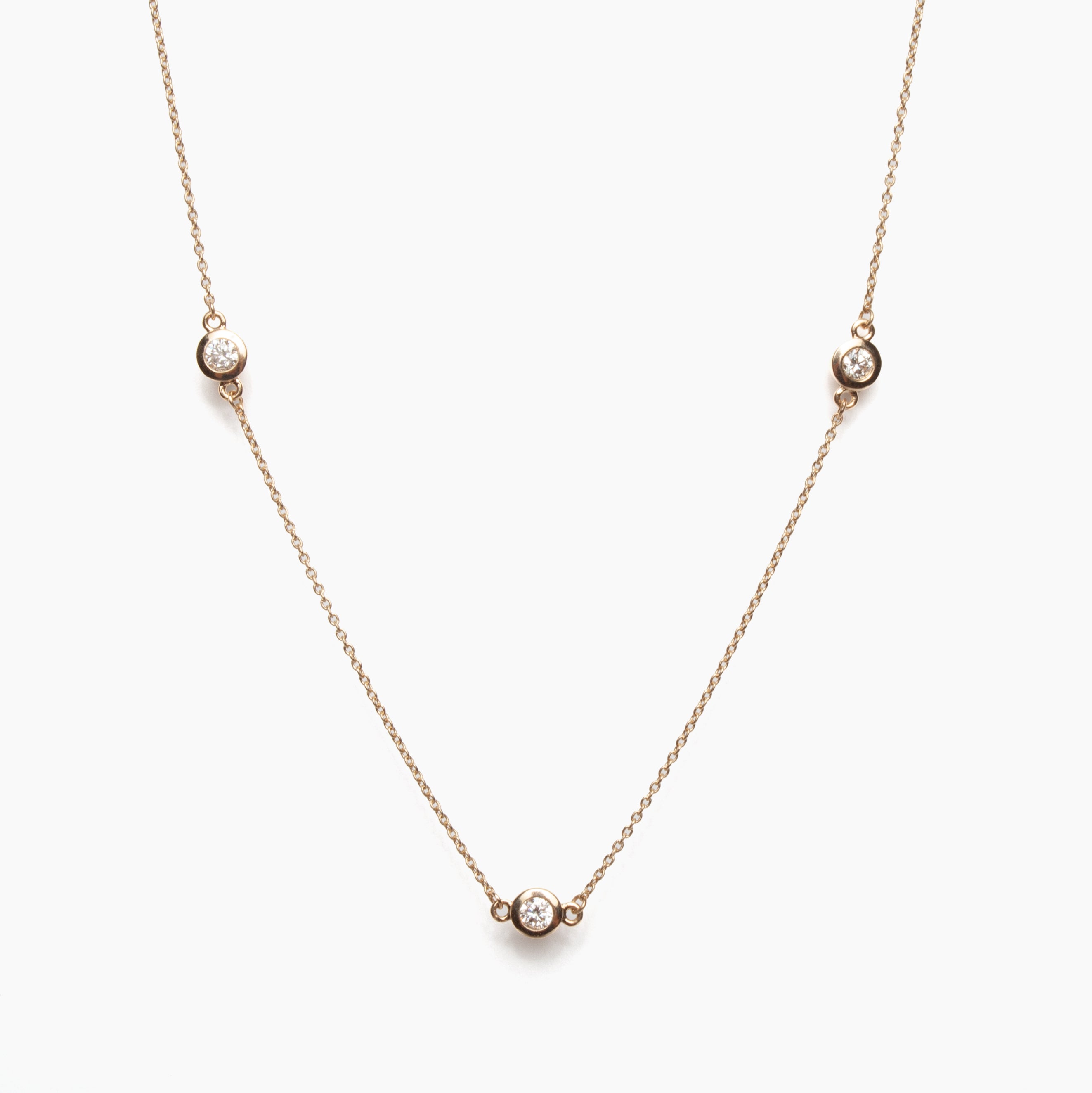 Three-Diamond Station Necklace