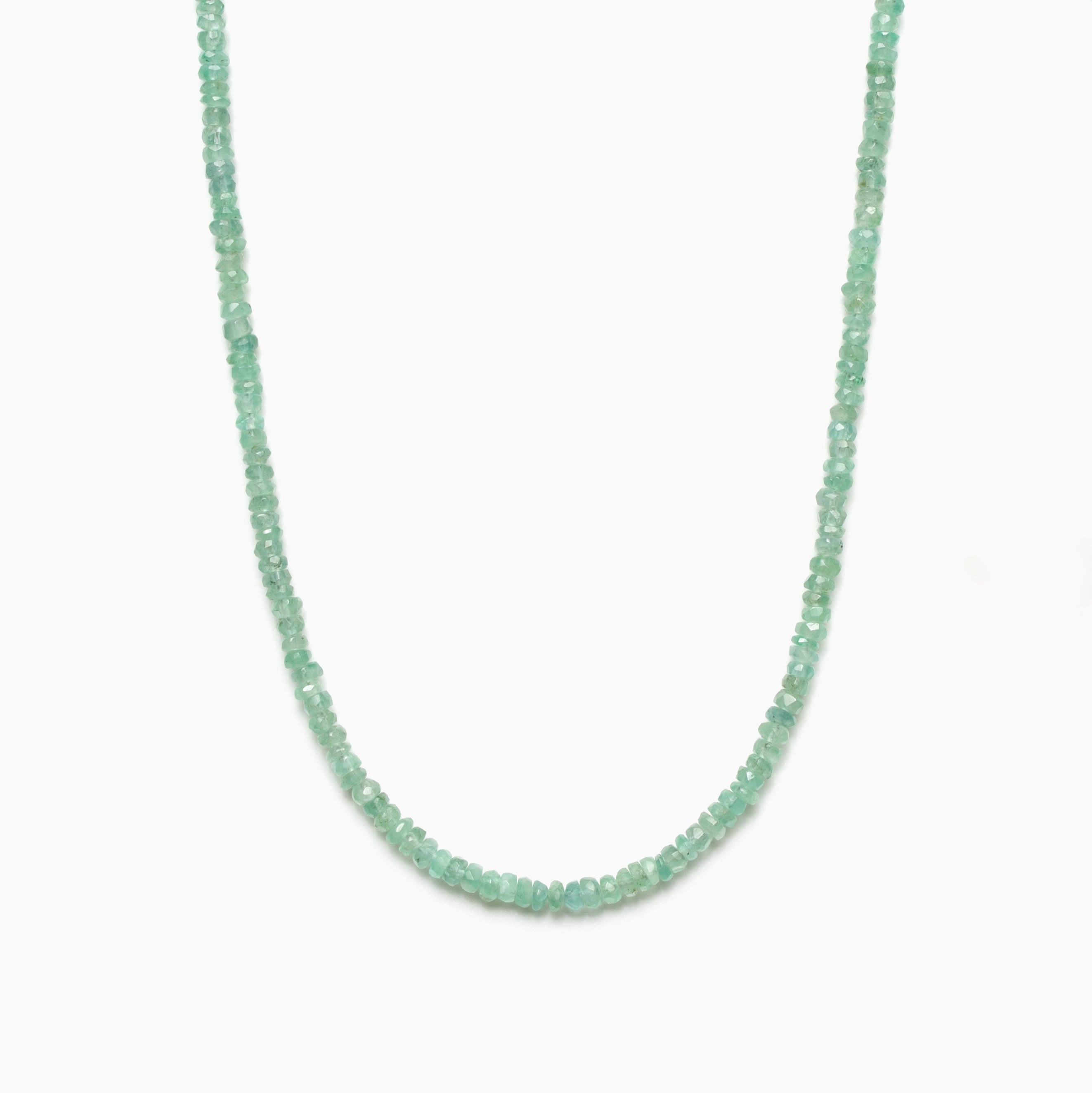Carved Emerald Strand Necklace