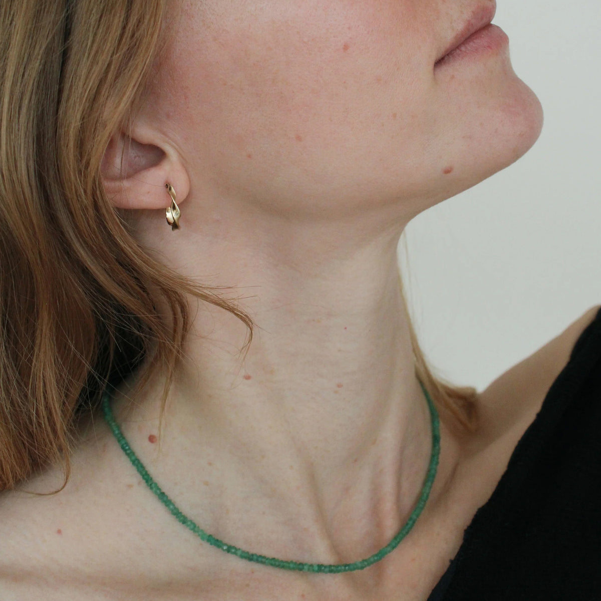 Carved Emerald Strand Necklace