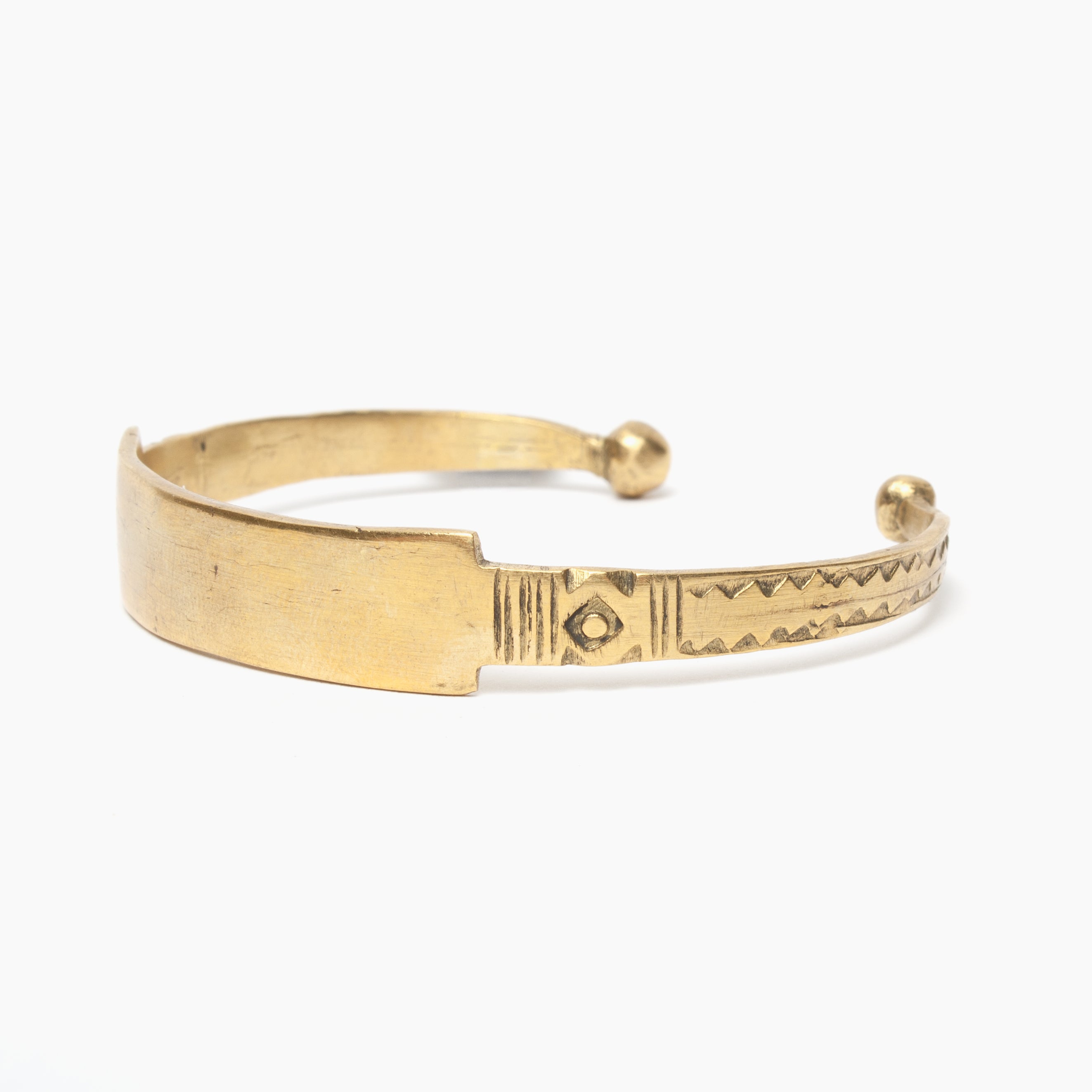 Thin Stamped "ID" Brass Cuff