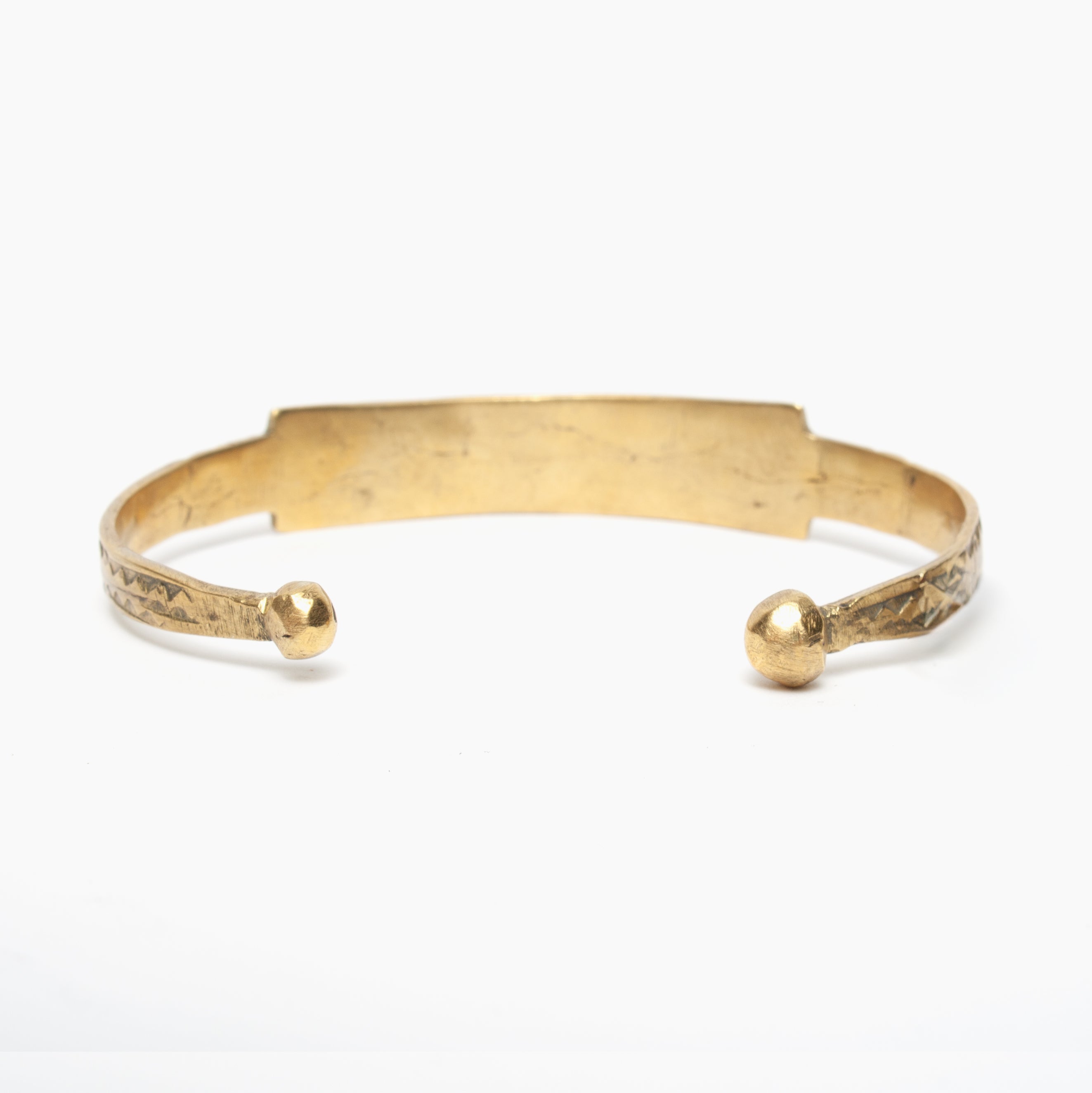 Thin Stamped "ID" Brass Cuff